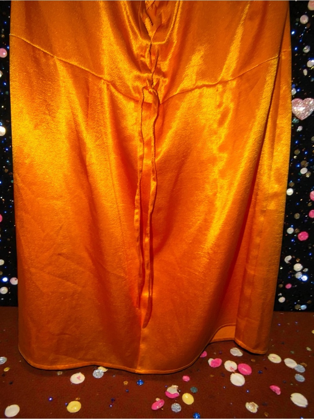 Wild Fable Orange Satin Lace-Up Dress XXL | Vibrant Statement Piece - Picture 9 of 16